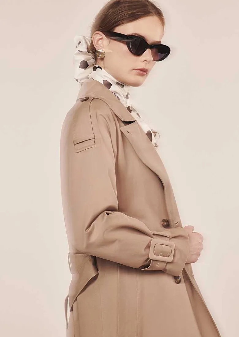 TARA JARMON Ivan Beige Trench Coat Outlet