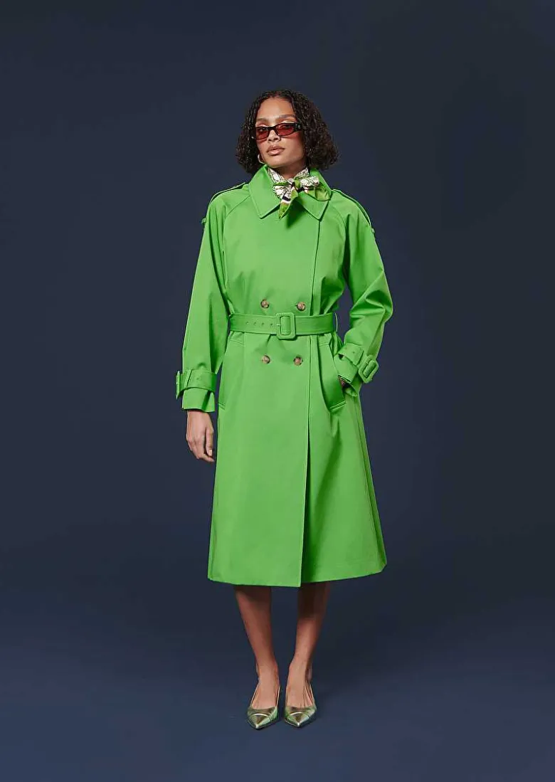 TARA JARMON Ivan Green Tranch-Coat Cheap