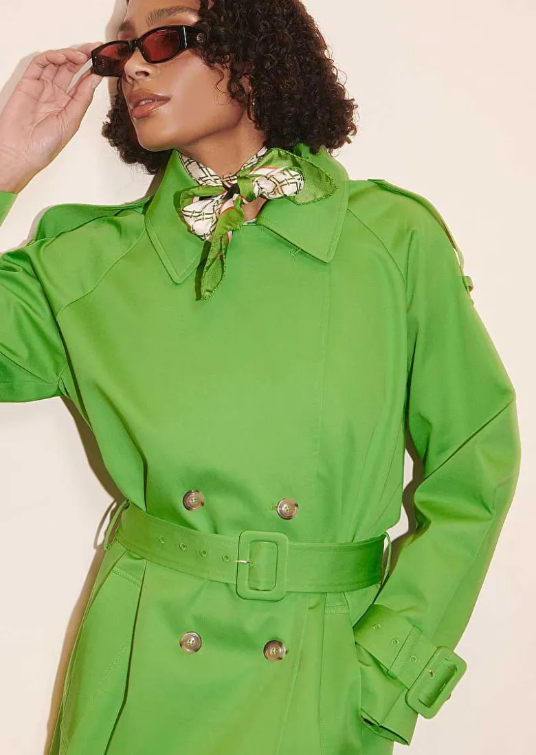 TARA JARMON Ivan Green Tranch-Coat Cheap