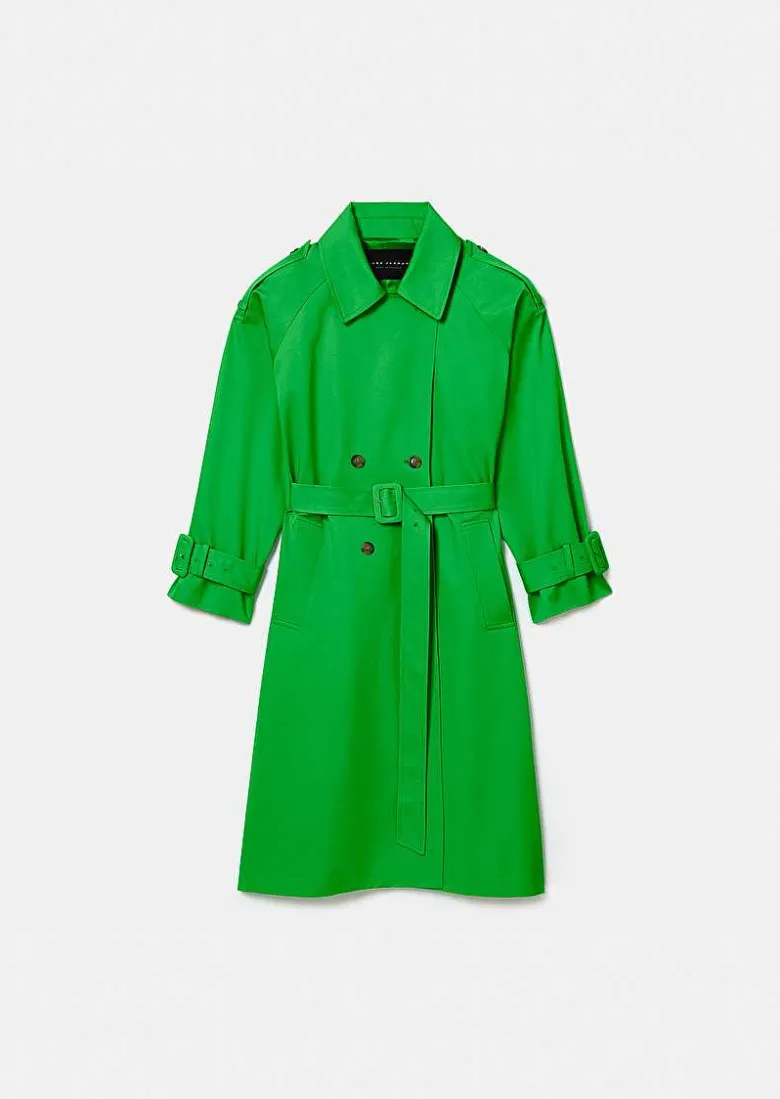 TARA JARMON Ivan Green Tranch-Coat Cheap