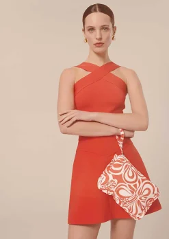 TARA JARMON Jasmin Coral Double Canvas Skirt Online