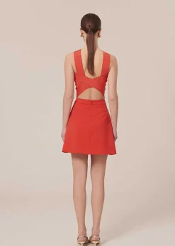 TARA JARMON Jasmin Coral Double Canvas Skirt Online