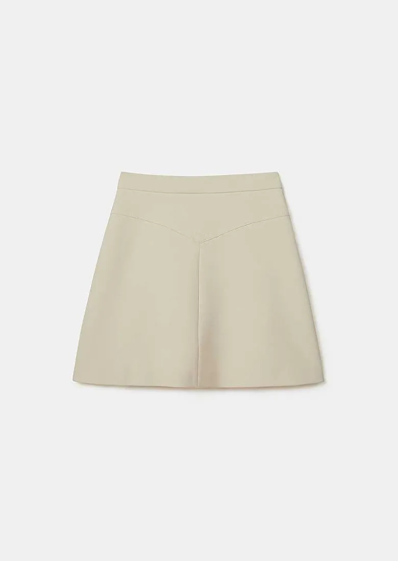 TARA JARMON Jasmin Ecru Double Canvas Skirt Cheap