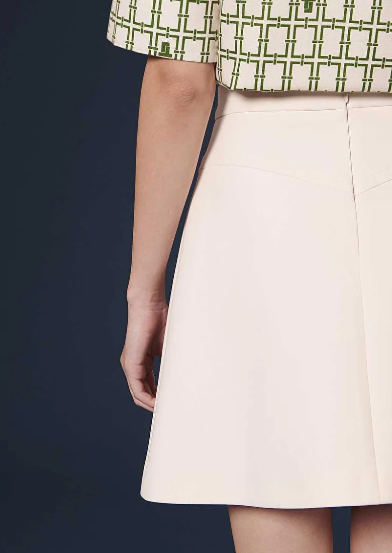 TARA JARMON Jasmin Ecru Double Canvas Skirt Cheap
