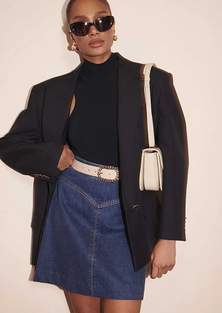 TARA JARMON Jasmina Blue Denim Skirt Outlet
