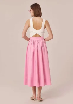 TARA JARMON Jelato Pink Poplin Skirt Hot