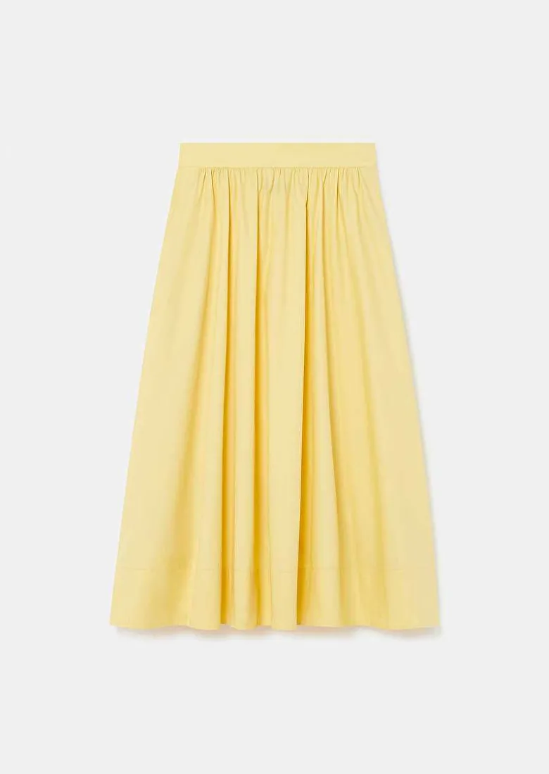 TARA JARMON Jelato Yellow Crisp Poplin Skirt Discount