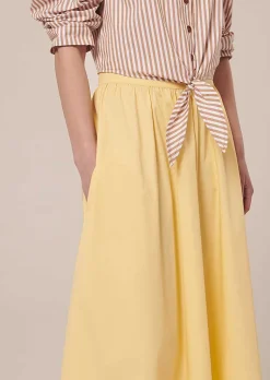 TARA JARMON Jelato Yellow Crisp Poplin Skirt Discount