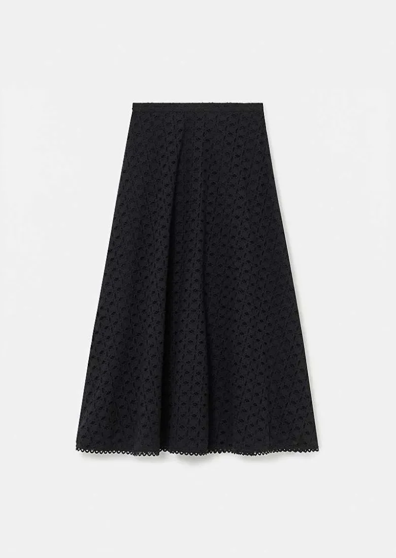 TARA JARMON Jessie Black Embroidered Skirt Sale