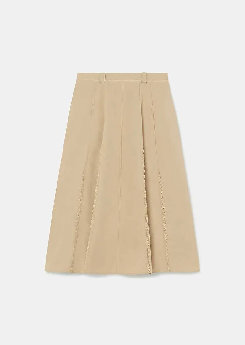 TARA JARMON Jil Beige Cotton Skirt Best