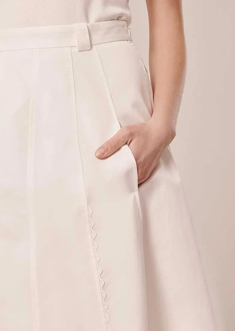 TARA JARMON Jil White Cotton Skirt Fashion