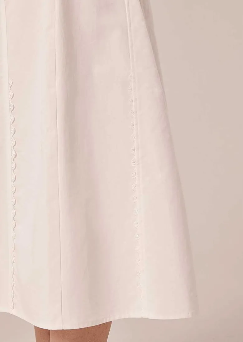 TARA JARMON Jil White Cotton Skirt Fashion