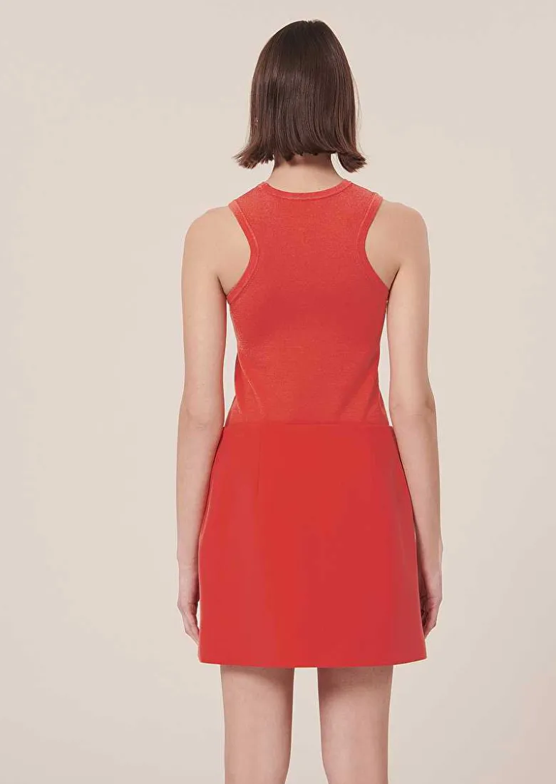 TARA JARMON Joaba Coral Double Canvas Skirt Cheap