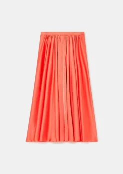TARA JARMON Jolanda Coral Skirt In Fluid Satin Cheap