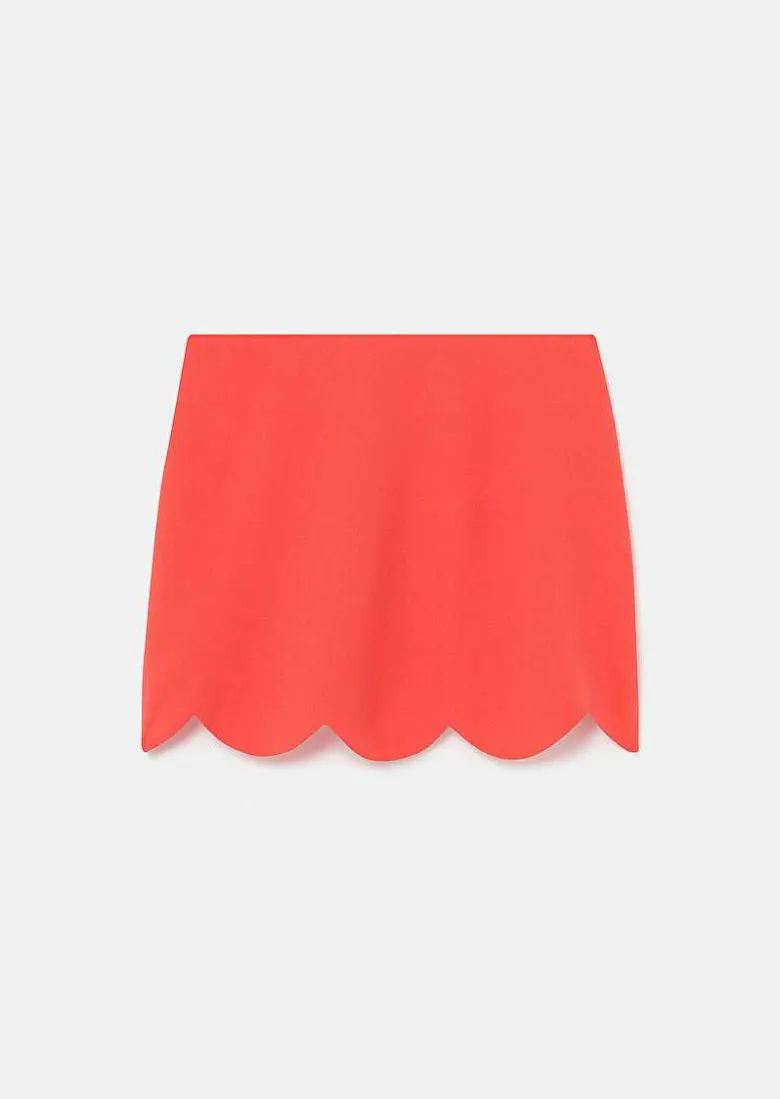 TARA JARMON Joliette Coral Crepe Skirt Shop