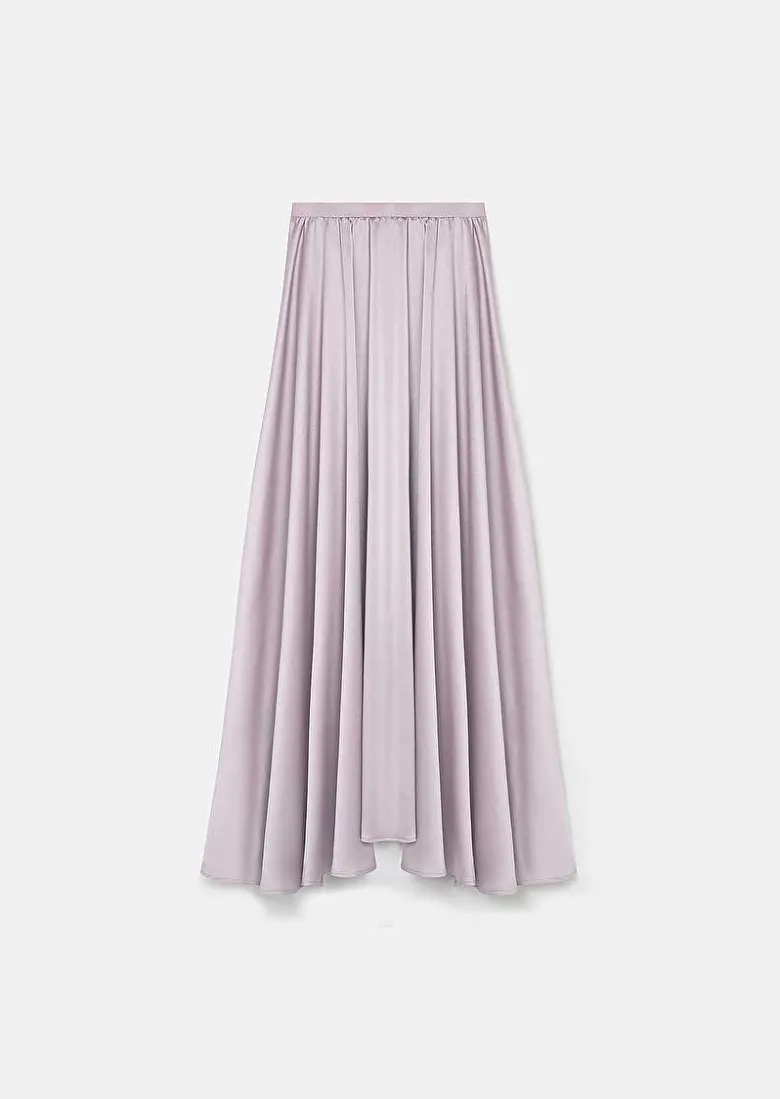 TARA JARMON Joya Purple Fluid Satin Skirt Hot