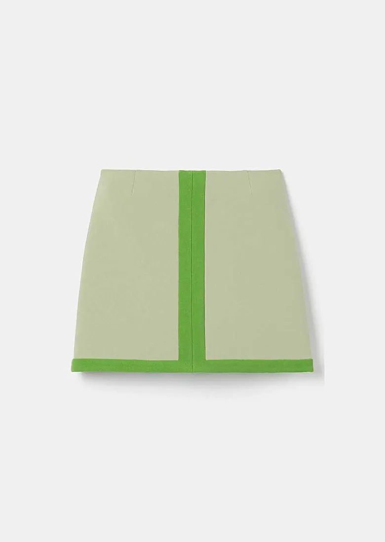 TARA JARMON Julianna Green Double Canvas Skirt Best Sale