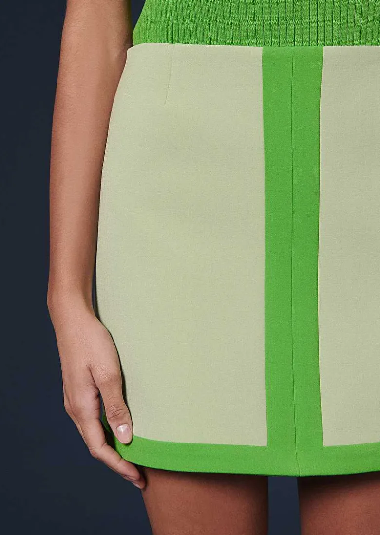 TARA JARMON Julianna Green Double Canvas Skirt Best Sale