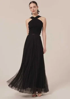 TARA JARMON Juliette Black Pleated Tulle Skirt Outlet