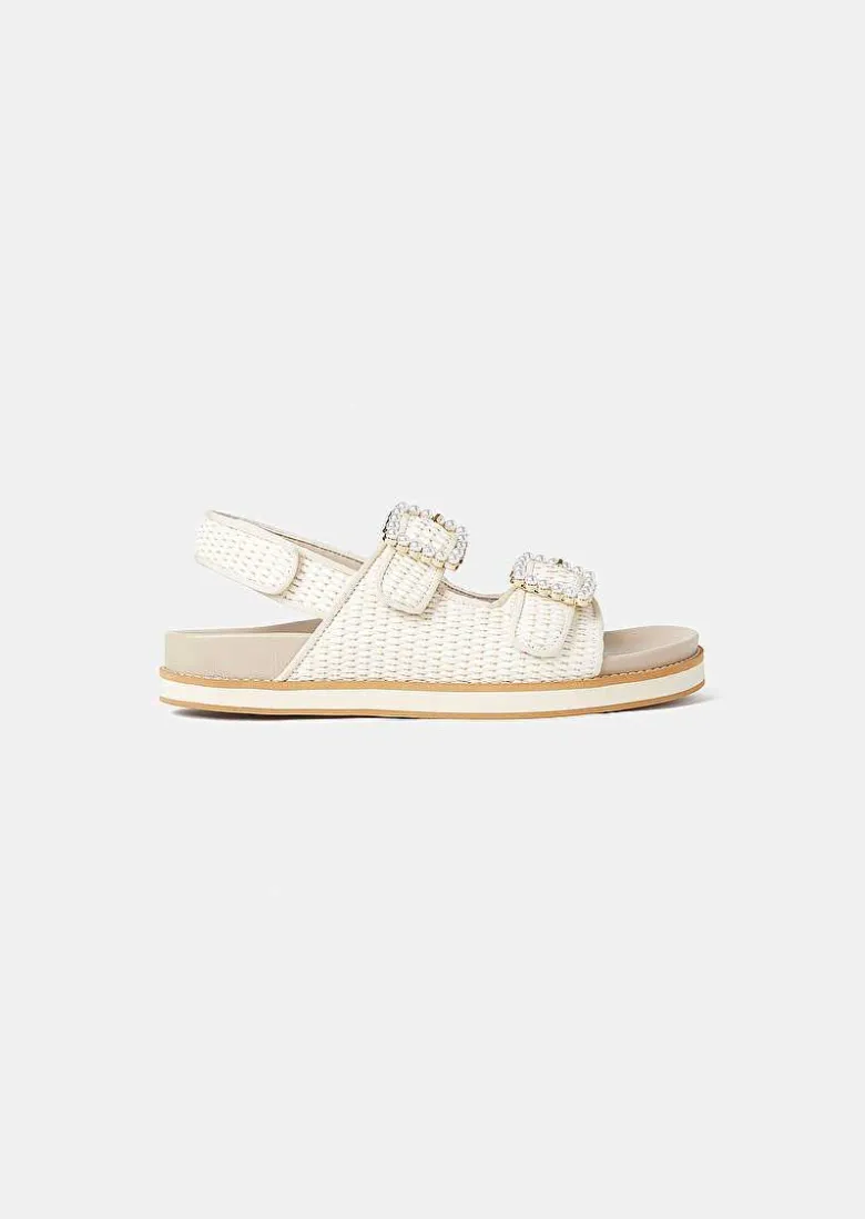 TARA JARMON Karen Ecru Raffia Sandals Online