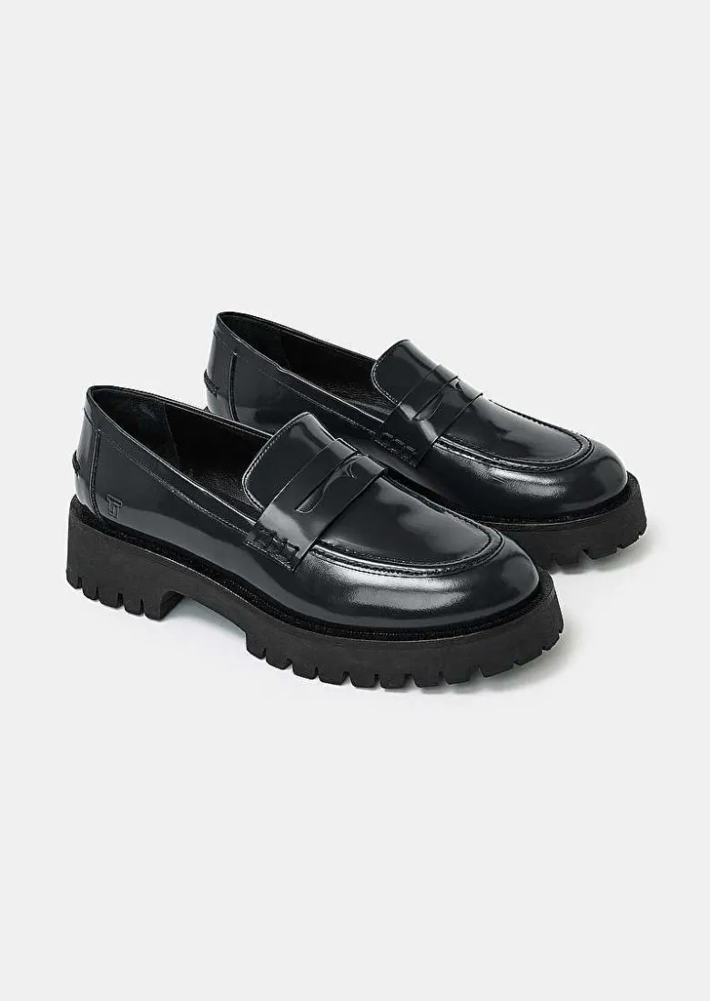 TARA JARMON Kate Navy Blue Loafers In Leather Outlet