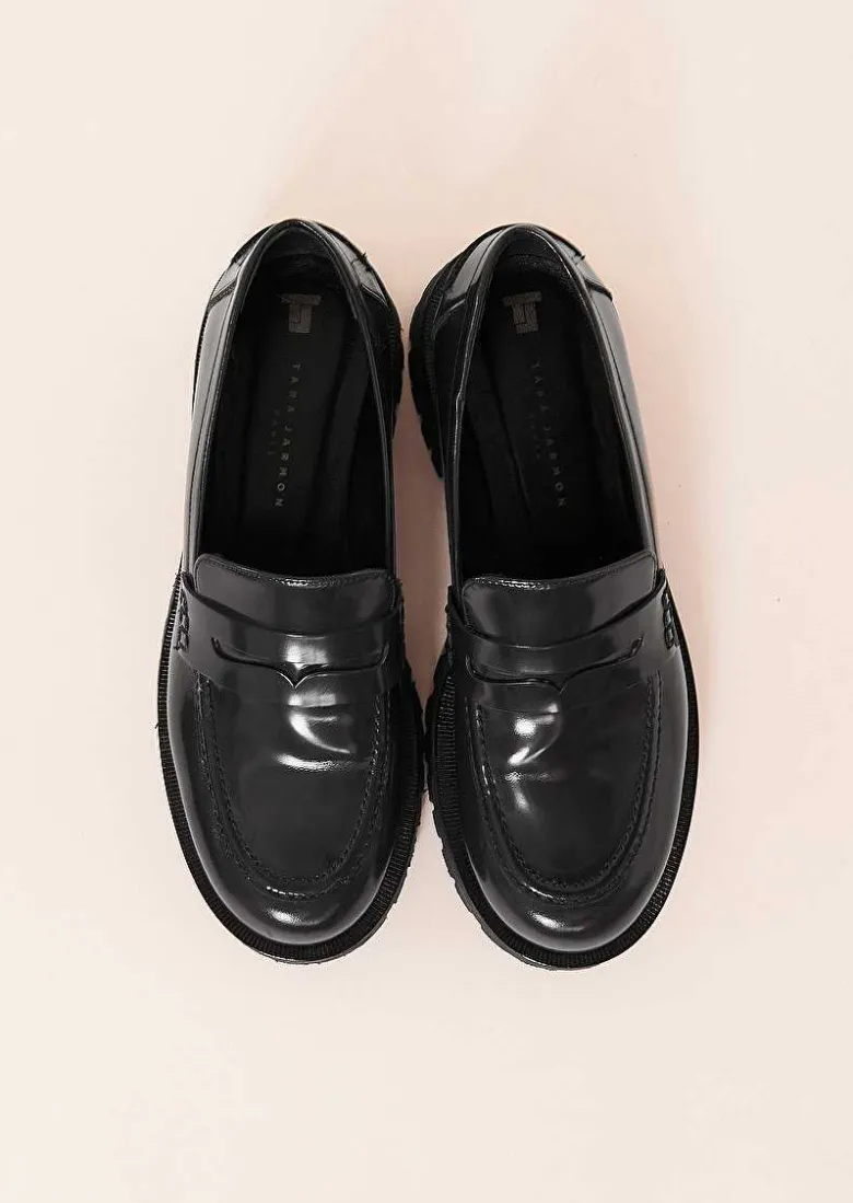 TARA JARMON Kate Navy Blue Loafers In Leather Outlet