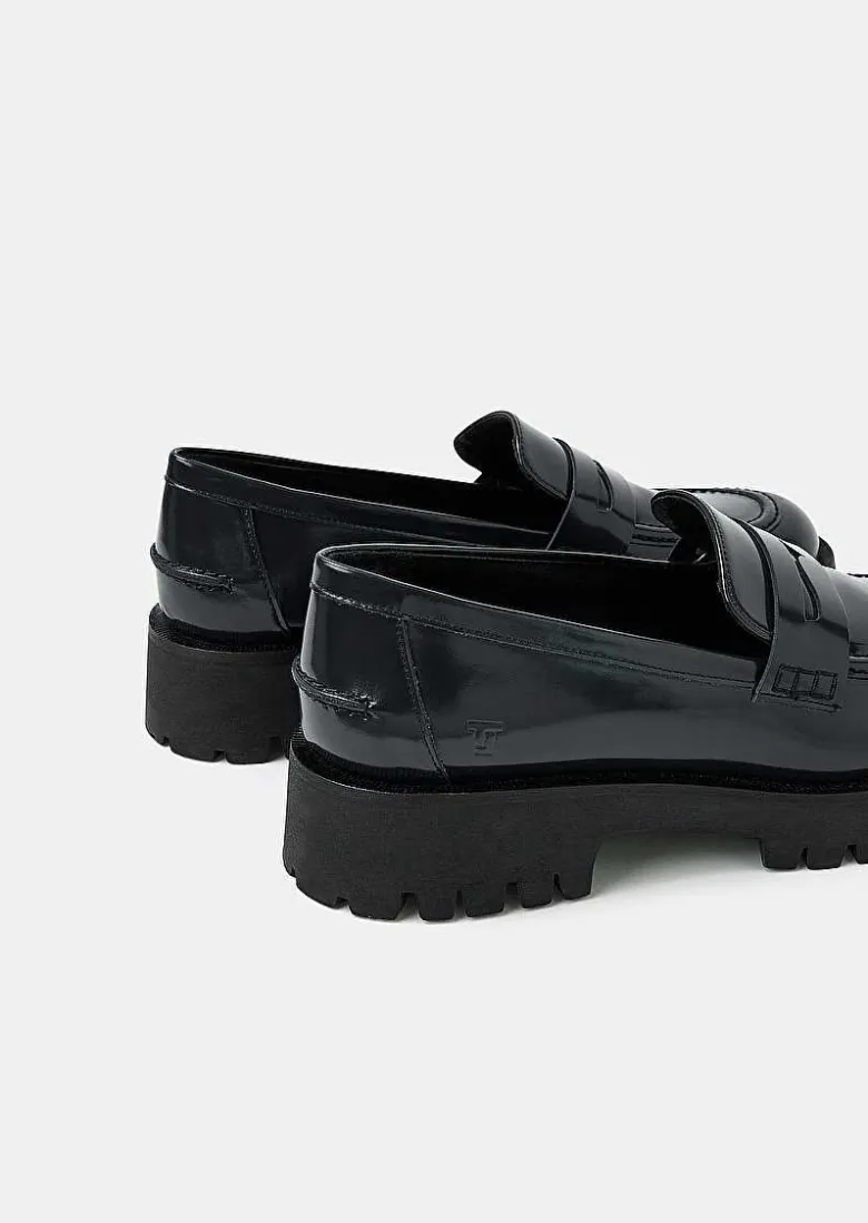 TARA JARMON Kate Navy Blue Loafers In Leather Outlet