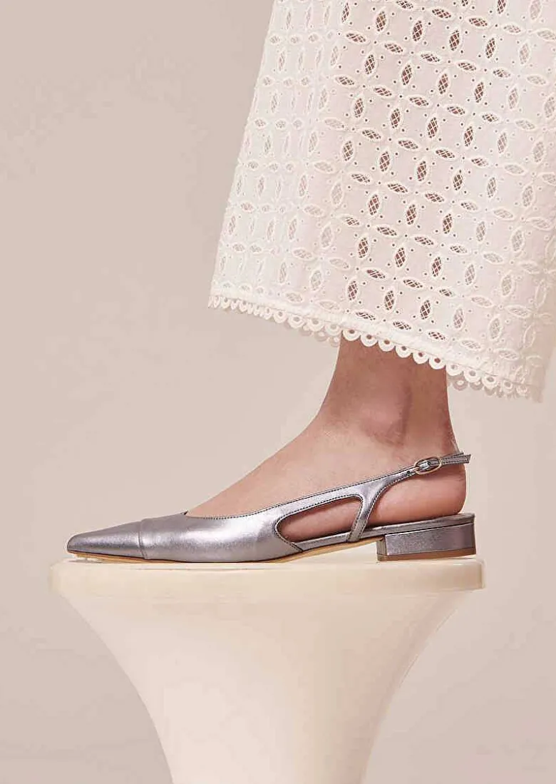 TARA JARMON Katia Blue Pumps In Metallic Leather Cheap