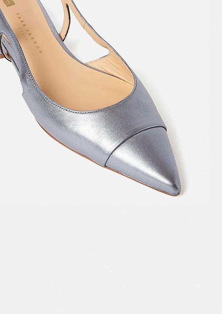 TARA JARMON Katia Blue Pumps In Metallic Leather Cheap