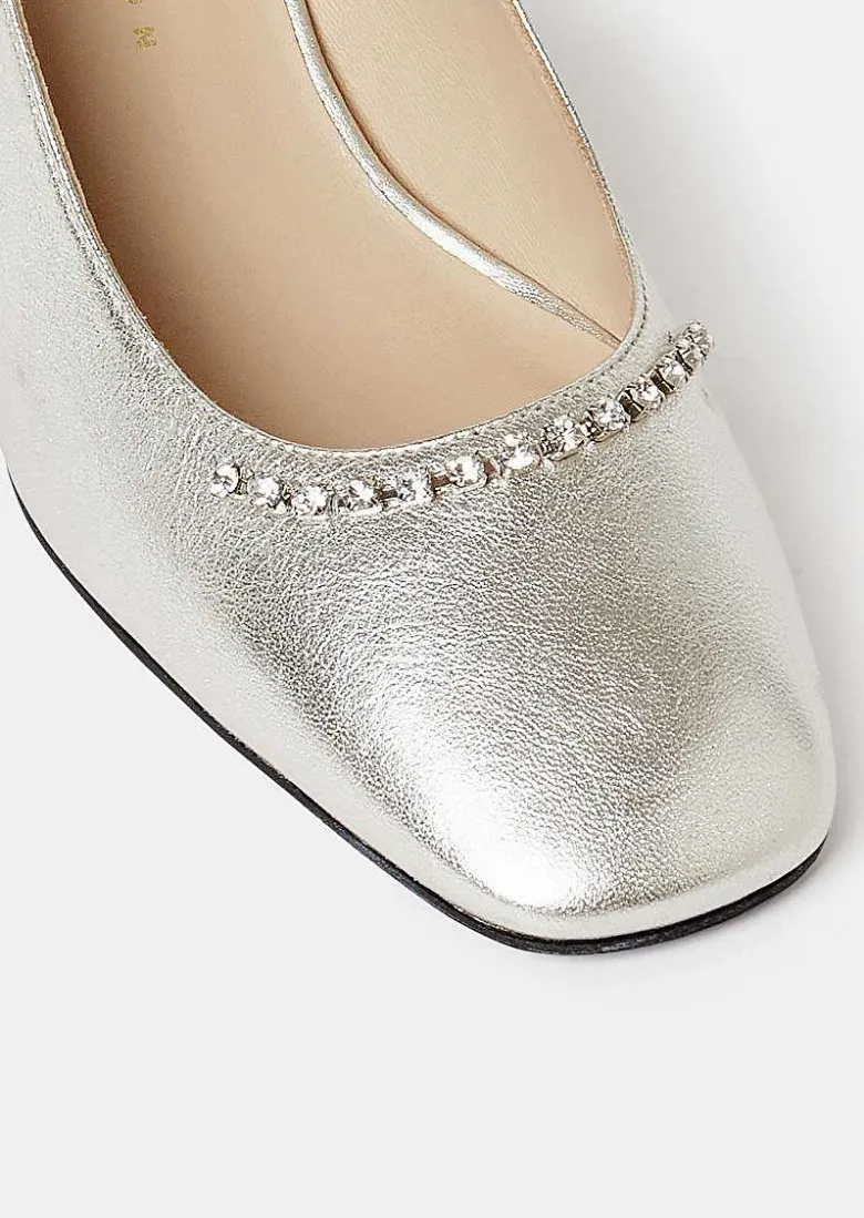 TARA JARMON Katrina Silver Leather Shoes Best