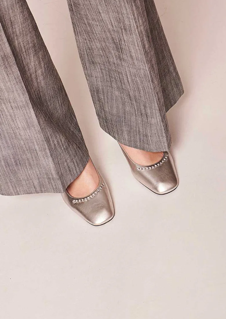 TARA JARMON Katrina Silver Leather Shoes Best