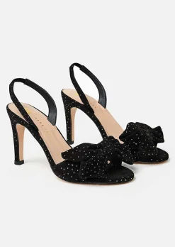 TARA JARMON Kerry Black Leather Strass Pumps Shop
