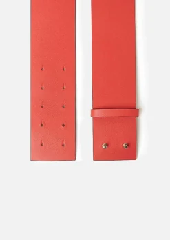 TARA JARMON Lauren Coral Leather Belt Hot