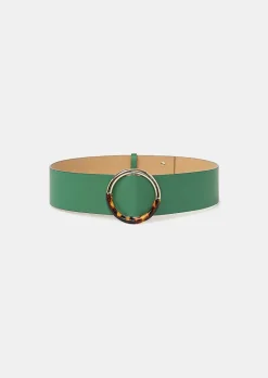 TARA JARMON Lauren Green Leather Belt Best