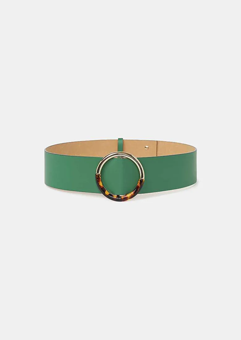 TARA JARMON Lauren Green Leather Belt Best