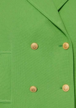 TARA JARMON Marcello Green Double Cotton Coat Cheap