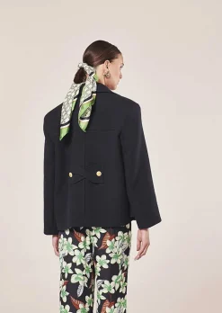 TARA JARMON Marcello Midnight Blue Double Cotton Coat Hot