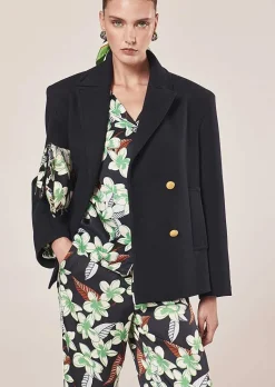 TARA JARMON Marcello Midnight Blue Double Cotton Coat Hot