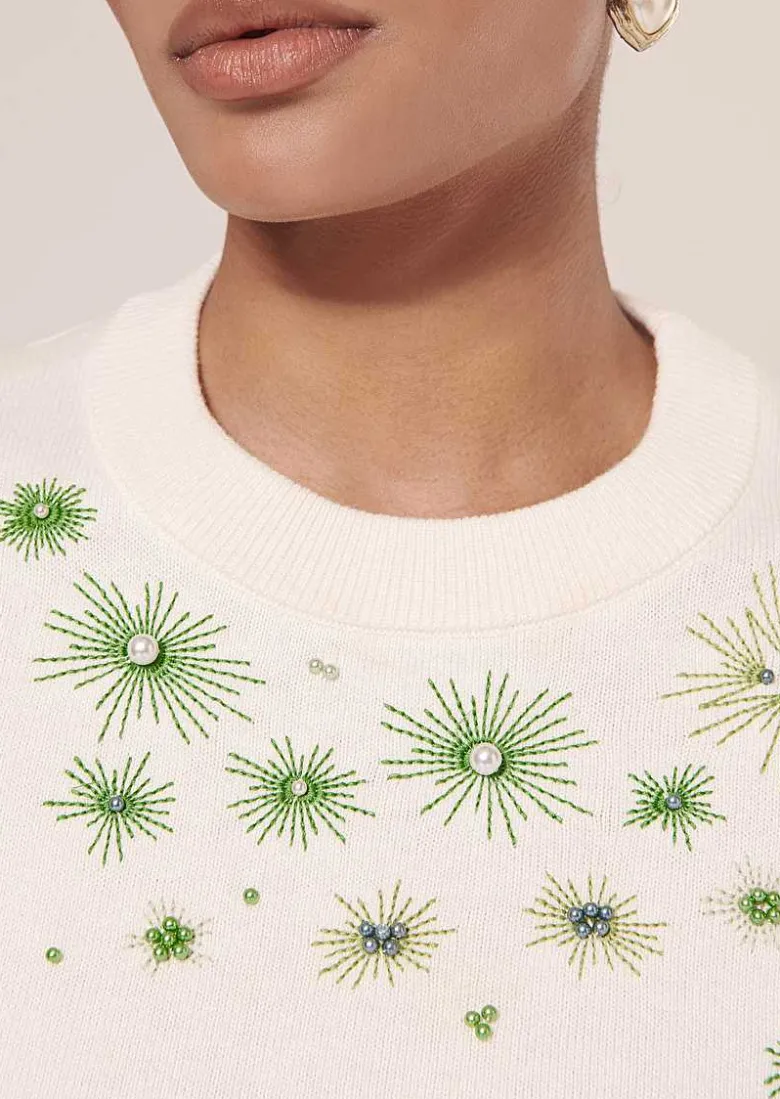 TARA JARMON Pablito Ecru Cotton And Wool Sweater Best