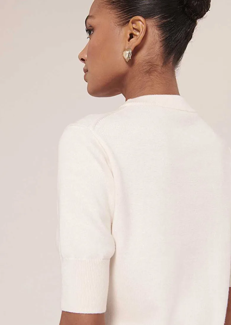 TARA JARMON Pablito Ecru Cotton And Wool Sweater Best