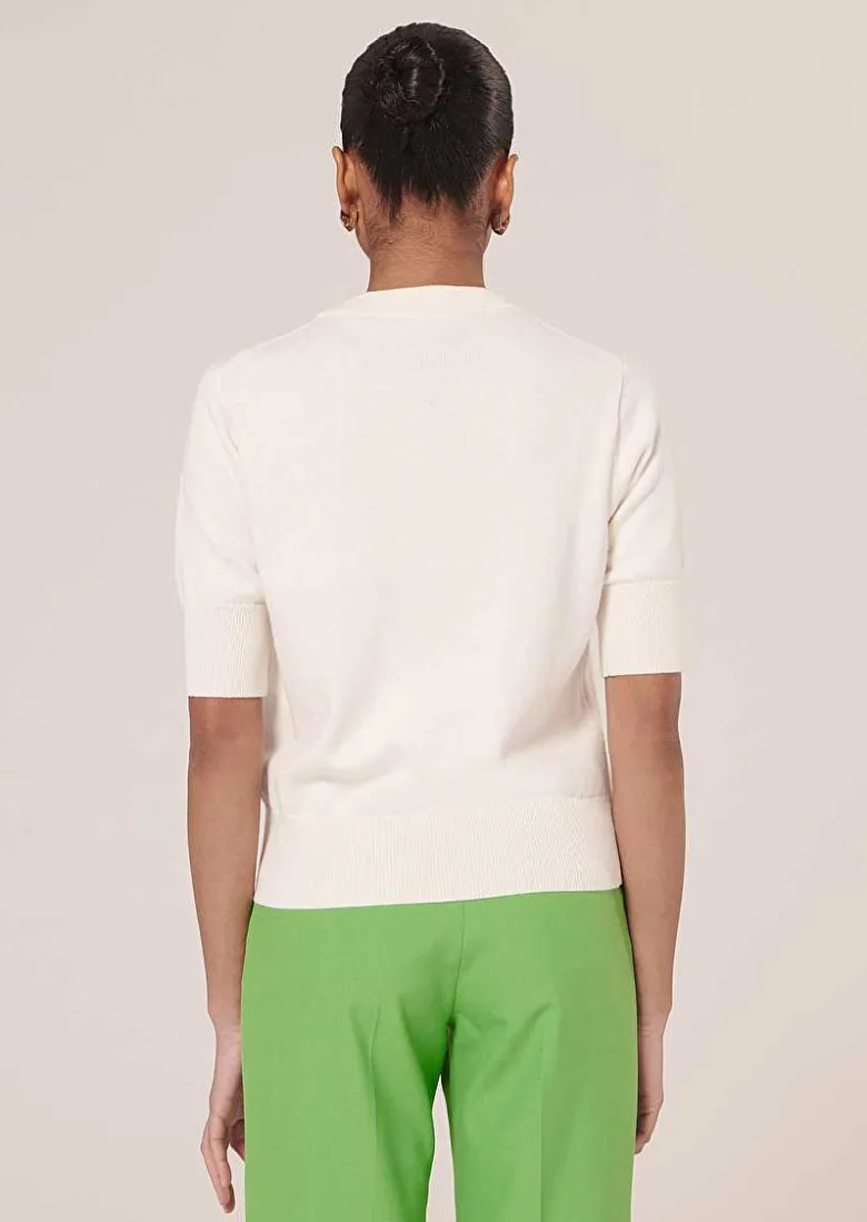 TARA JARMON Pablito Ecru Cotton And Wool Sweater Best