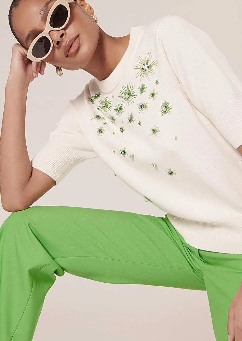 TARA JARMON Pablito Ecru Cotton And Wool Sweater Best