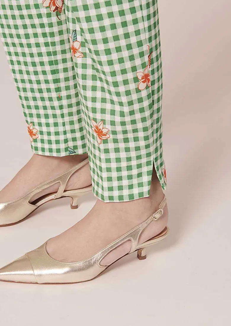 TARA JARMON Pablo Green Vichy Pants Cheap