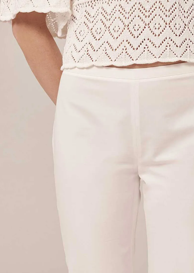 TARA JARMON Pablo White Cotton Pants Online