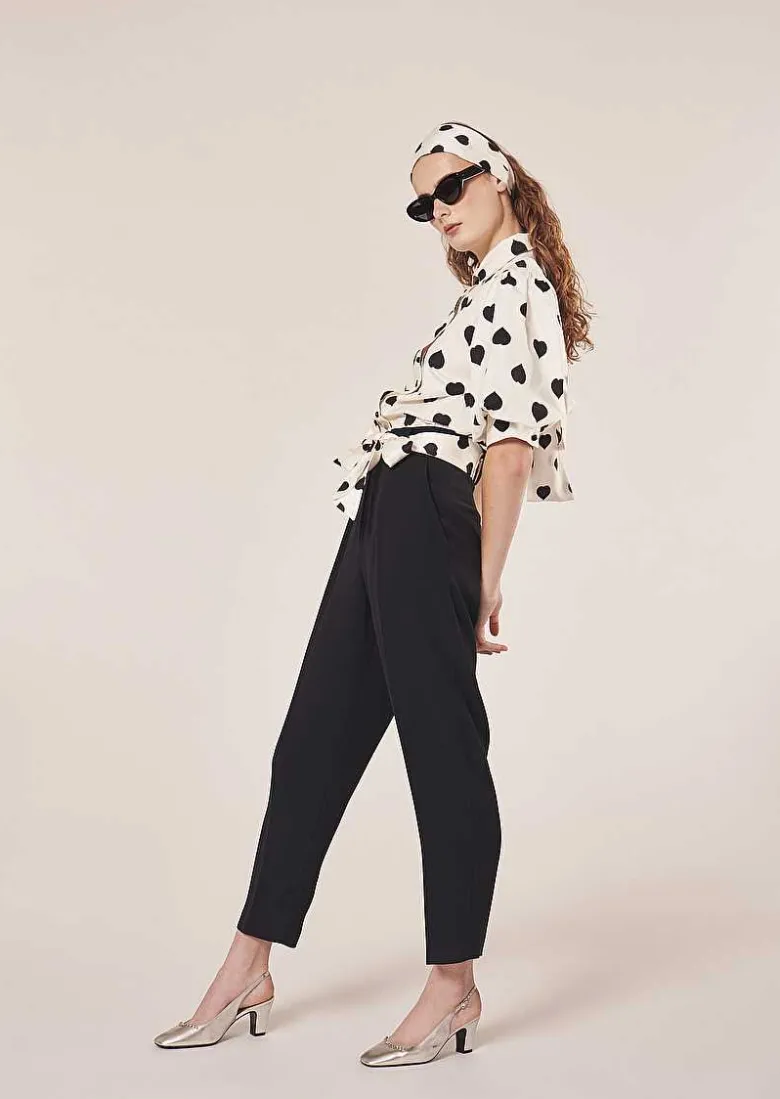 TARA JARMON Paga Black Crepe Pants Best