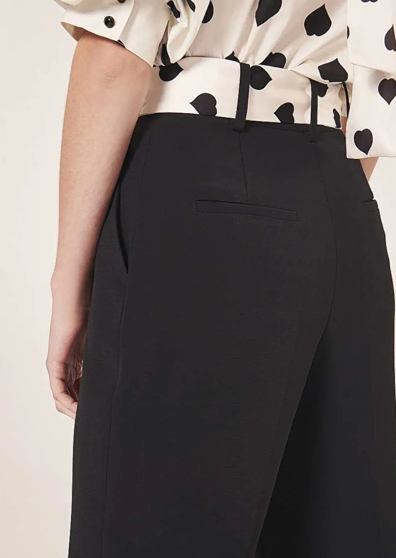 TARA JARMON Paga Black Crepe Pants Best