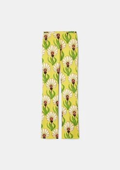TARA JARMON Paivan Yellow Flowers Printed Pants Sale