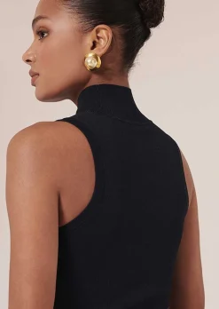 TARA JARMON Palmyre Midnight Blue Iridescent Top Best Sale