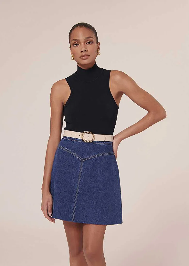 TARA JARMON Palmyre Midnight Blue Iridescent Top Best Sale