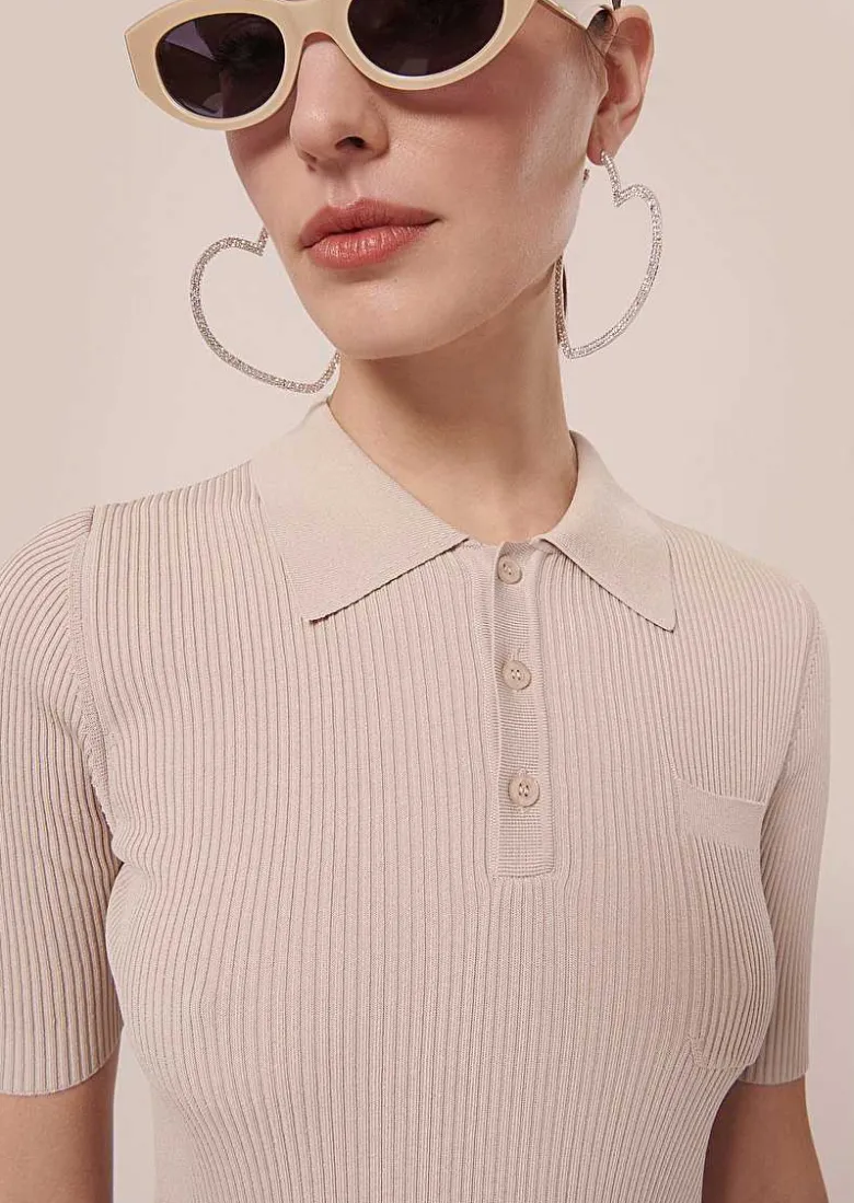 TARA JARMON Pam Beige Knit Top New